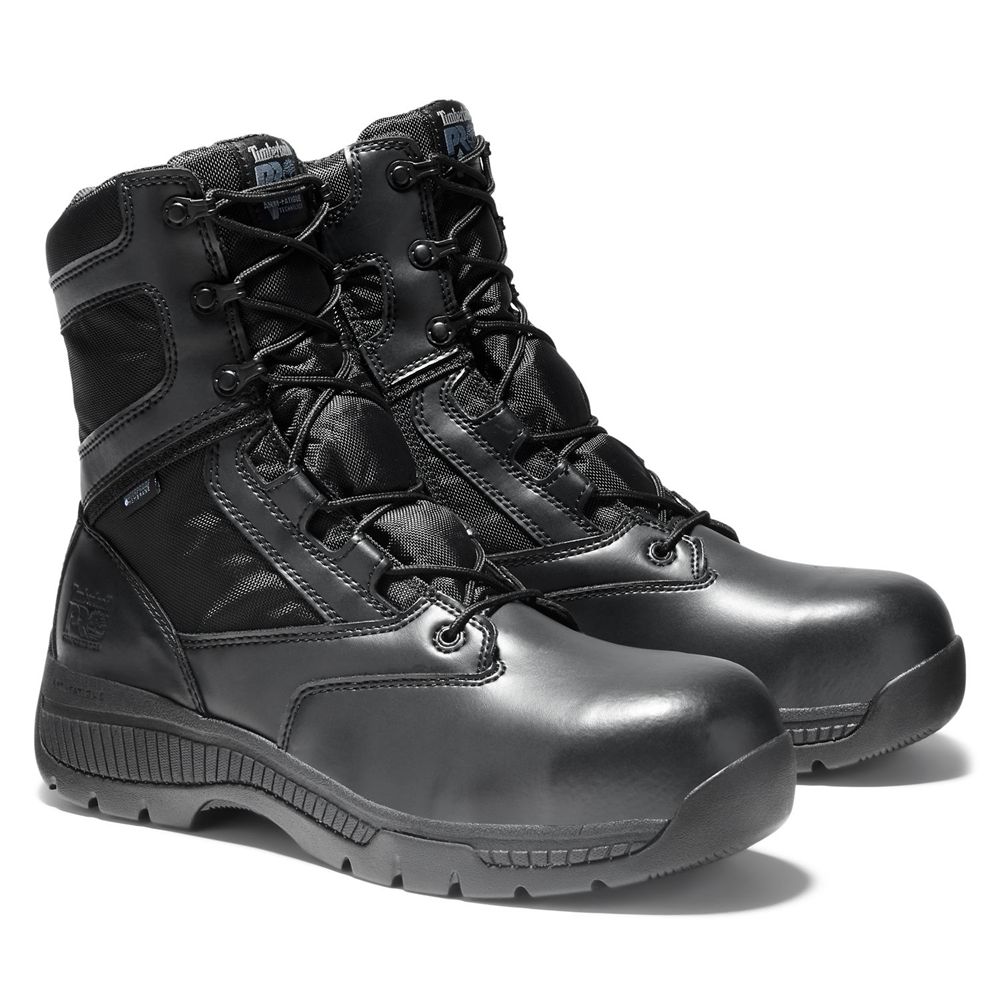 Botas Masculino - Timberland Pro Valor™ Duty 8\" Side-Zip Comp Toe - KRSLJ8735 - Pretas